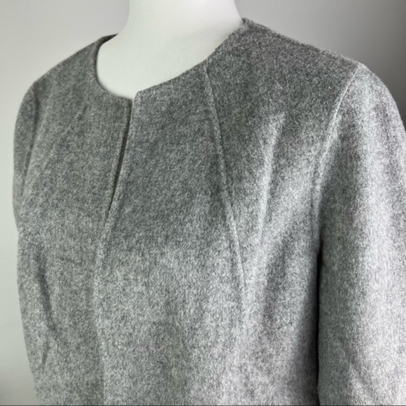 Talbots womens wool blend grey double faced open jacket size large - Picture 6 of 8